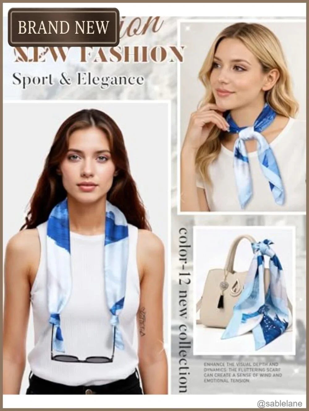 Satin Scarf for Women - 27 Inch Square Hair Scarf, Silky Head Wrap, Hair